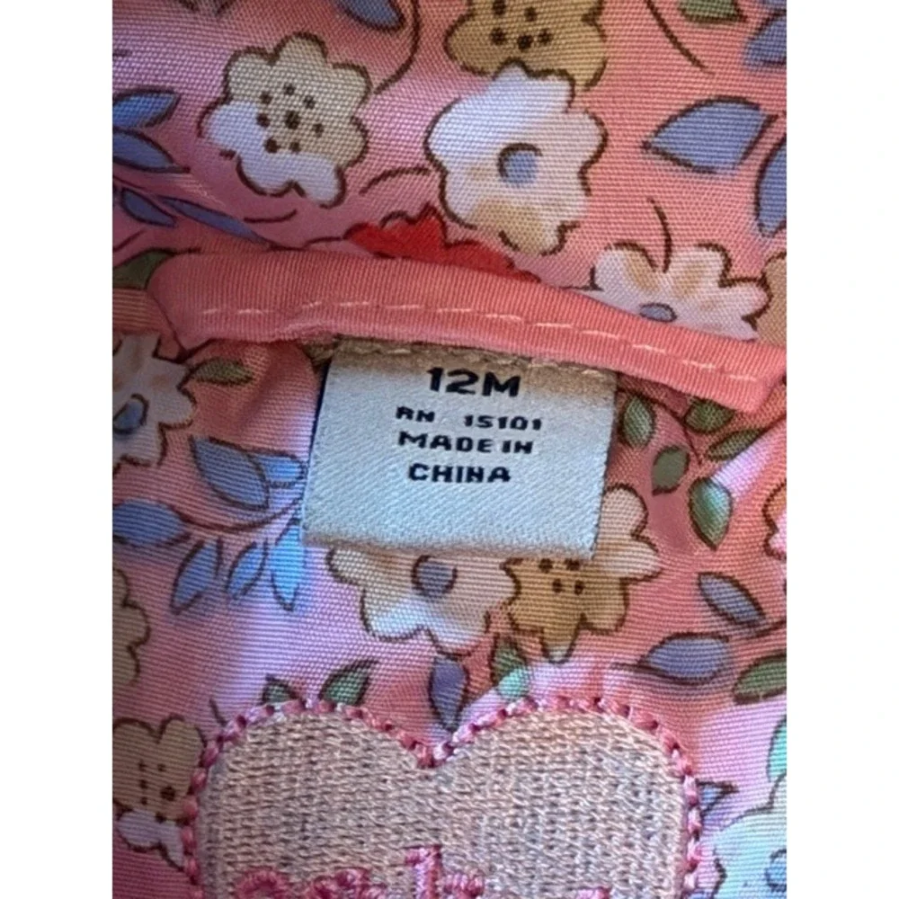 Oshkosh Baby‎ Girls Pink Floral Puffer Winter Snowsuit Jacket Pants Set 12M